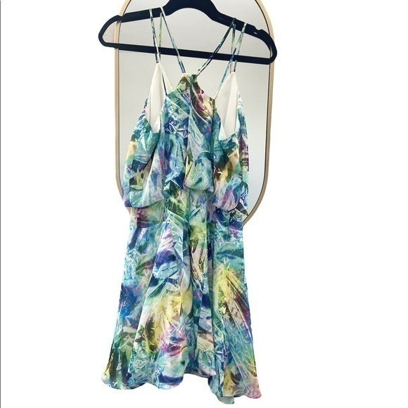 NWT Milly Blouson Celophane Multicolor Green Tank‎ Sleeveless Mini Dress - Picture 4 of 11